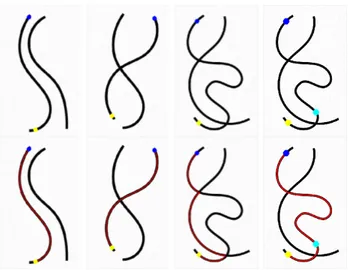 Fig. 13. The minimal paths on different synthetic images. Row 1 The original images and the prescribed points