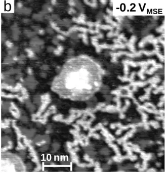 Figure  3.  Evolution  de  la  morphologie  de  Ag/Au(111)-(1 x 1)  en  fonction  du  potentiel