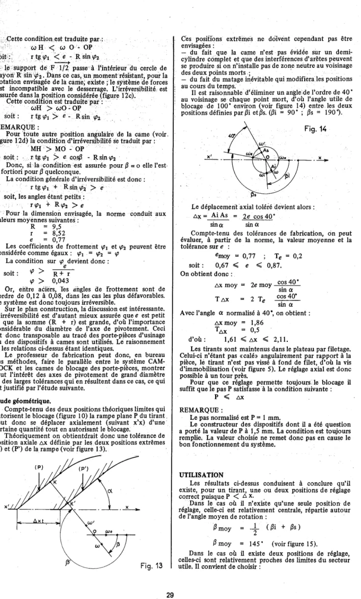 figure 12d) la condition d'irréversibilité se traduit par: