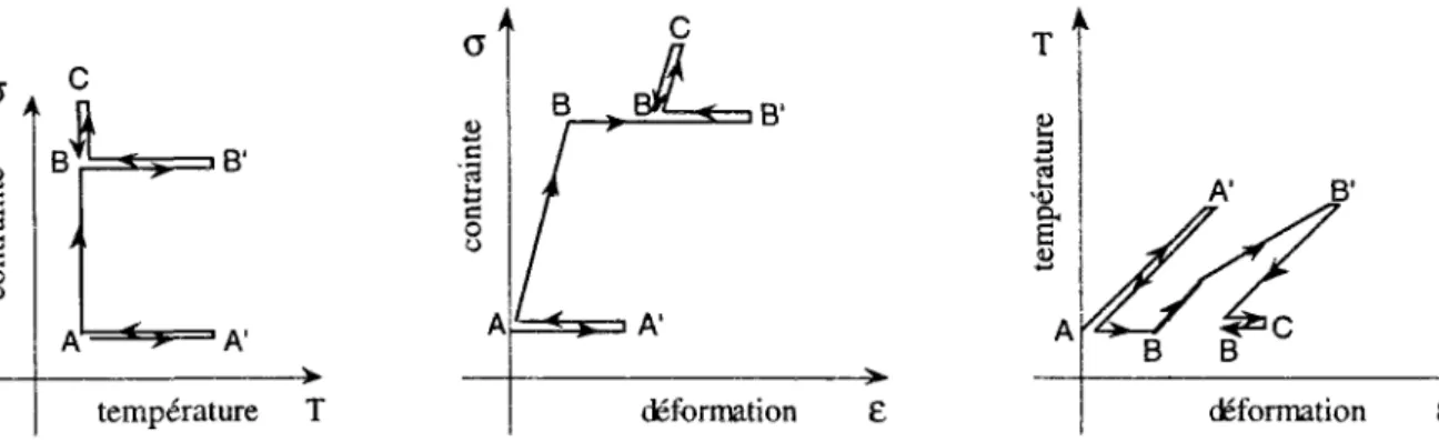 Figure 8 : Ecrouissage et déformation plastique au cours d'un cycle thermique 