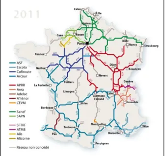 Figure 3 : le réseau autoroutier français en 2015. © Thomas G 3