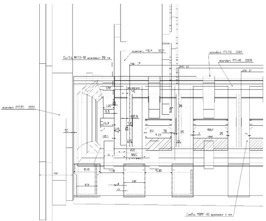 Figure 5 : Vue d’ensemble de l’intégration lattes et chambres avant modification.