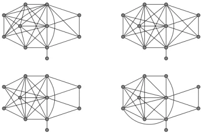 Figure 3: Four graphs with 11 vertices which do not have a 2-PDS partition