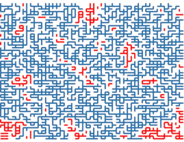 Figure 0.2.1. Un cube pr´e-bon. L’amas C ∗ (◻) est dessin´e en bleu et touche les 4 cˆot´es du carr´e