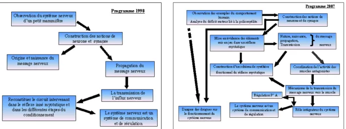 Figure 1 : Trame des objectifs des programmes  de 1998, relative au thème 