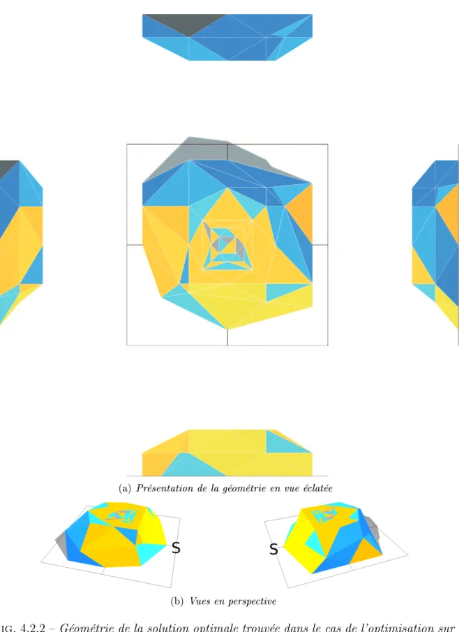 Fig. 4.2.2  Géométrie de la solution optimale trouvée dans le as de l'optimisation sur