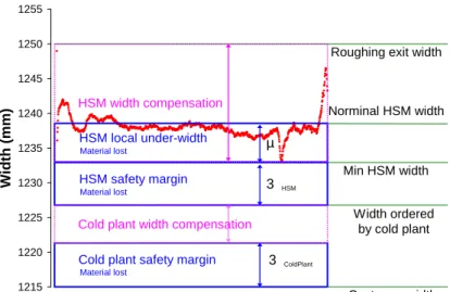 Figure 1.16: Summary of width specification of HSM and cold plant.