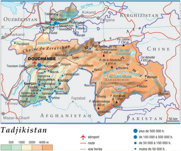 Graphique I.1 – Situation géographique du Tadjikistan