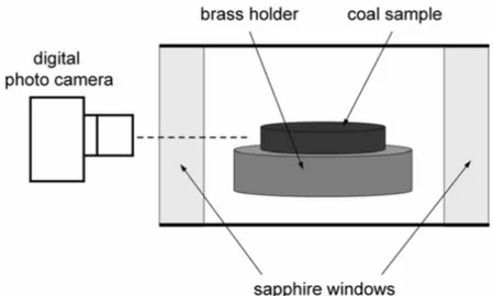 Figure 3.4 – Schematic of the high pressure view cell used for the swelling experiments, adapted from Pini [2009].