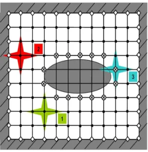 Fig. 4.1 – Exemple de la représentation du domaine de définition du champ φ et de son