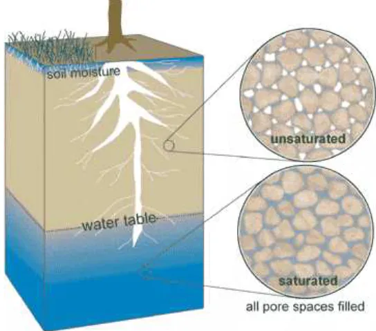 Figure 1 — Sol non-saturé au niveau de la surface terrestre