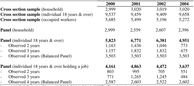 Table 3. The panel structure of the 1-2-3 Surveys 2000, 2001, 2002 and 2004 