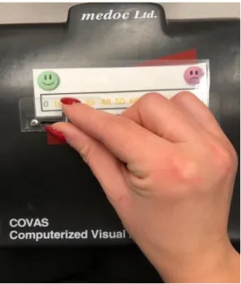 Figure 3 : Échelle visuelle analogue reliée à un ordinateur 