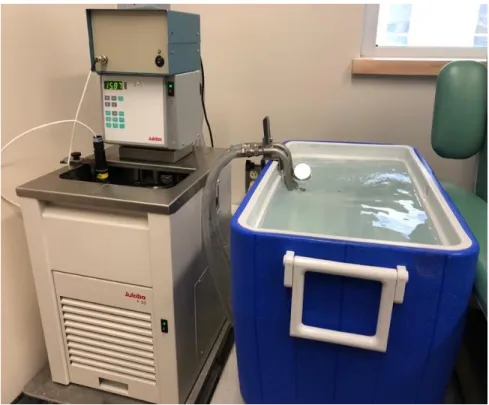 Figure 5 : Le bain d'eau froide et le refroidisseur 