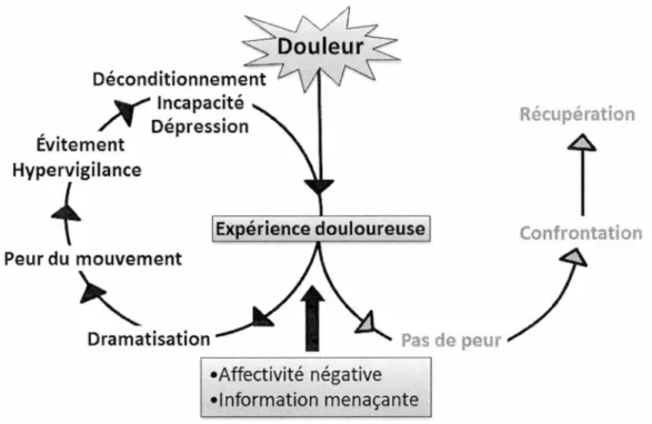 Figure 2  Modèle de peur-évitement  Adaptation de Vlaeyen et Linton (2000) 