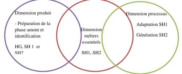 Figure II. 39 : Pré-modèle d’aide au choix d’un processus de conception et la validation de l’hypothèse de  modélisation