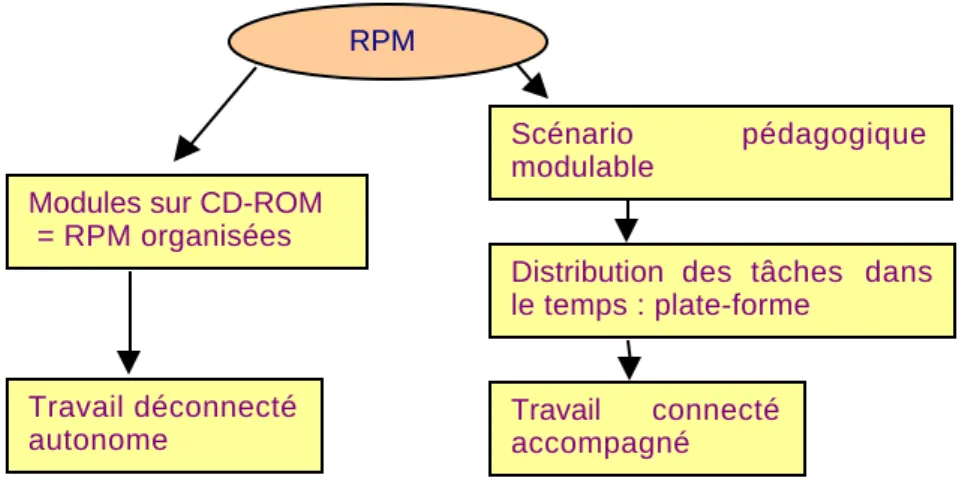 Figure 1 : deux modes de distribution des ressources pédagogiques multimédias aux étudiants