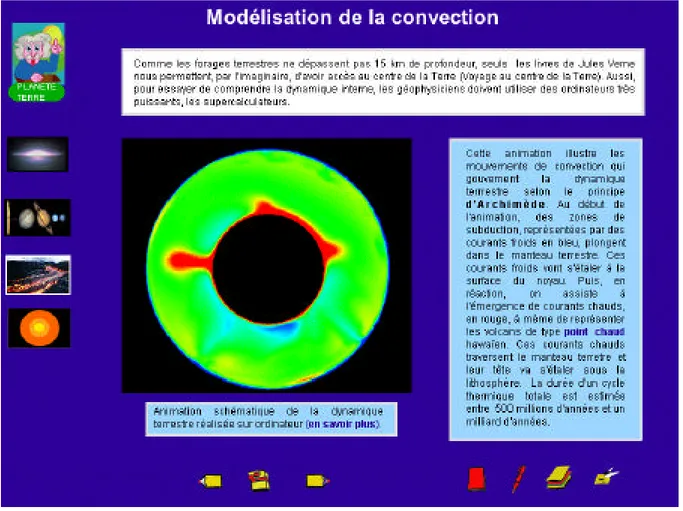 Figure 2 : page du CD-Rom avec l’explication sur la convection terrestre.