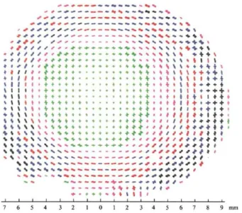 Figure I.15 – Map of fibre bundle orientation in human cornea obtained with X-ray diffraction