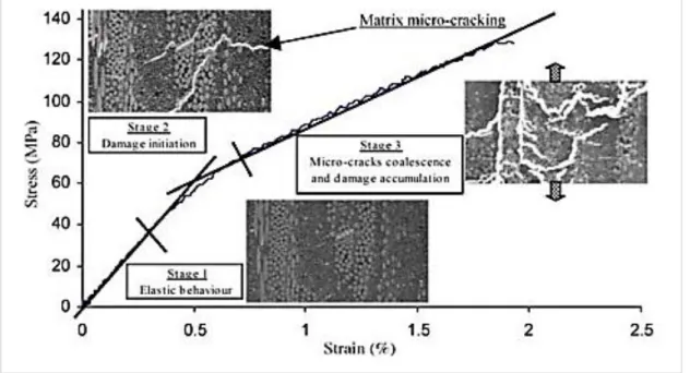 Figure I. 7: Courbe typique de traction monotone d'un composite SMC standard [14] 