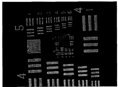 Fig.  22  :  Image  d'une  mire  de  résolution  type  USAF  lorsque  le  faisceau  pompe  est  coupé et le filtrage spatial F.S