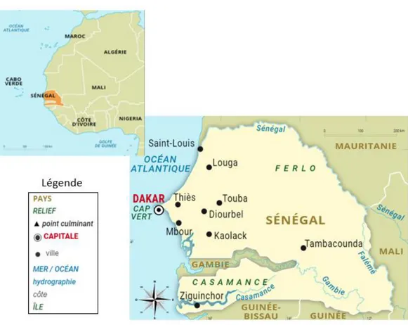 Figure 1.1  Carte du Sénégal 