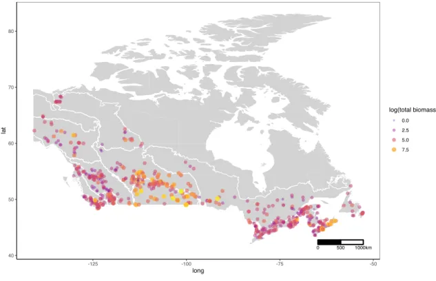 Figure 2: Heatmap of total crustacean zooplankton biomass (log transformed) by 