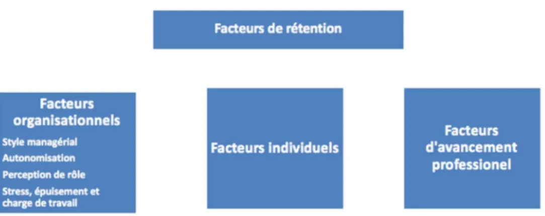 Figure  2.1  Figure  illustrant  la  catégorisation  des  facteurs  de  rétention,  adaptée et conçue de Hayes et al