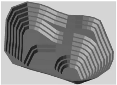 Figure 1. A 3D view of the second pushback in the Chadormalu iron ore mine 