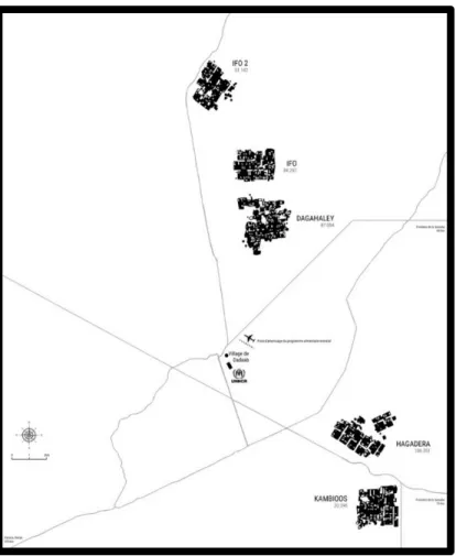 Figure 3.1 Plan du complexe de Dadaab et de ses cinq camps 