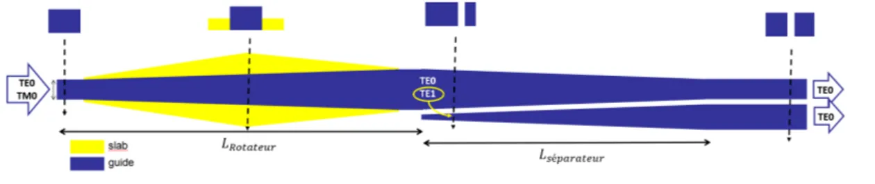 figure IV.10 autour du guide bleu pouvant supporter à la fois un mode TE et