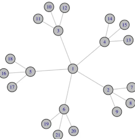 Figure 7.1: A network with 21 nodes.