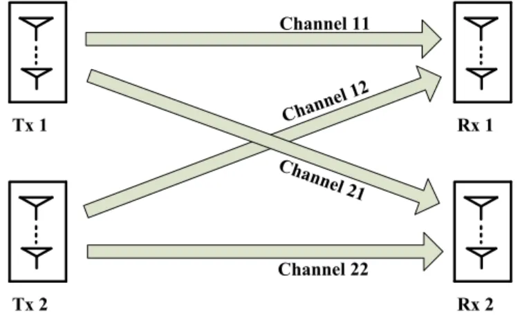 Figure 1.2 – System model of two-user interference channel.