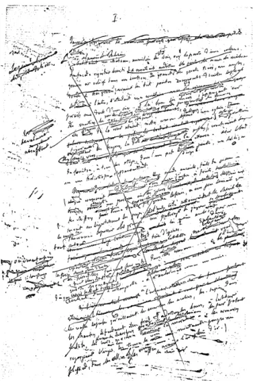 Figure 2.5 : Image de manuscrit particulièrement difficile à analyser.  un brouillon d’une œ uvre de Flaubert