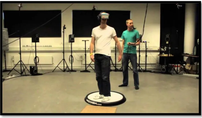 Figure 16 : Marche sur place avec WizDish ROVR VR locomotion platform 