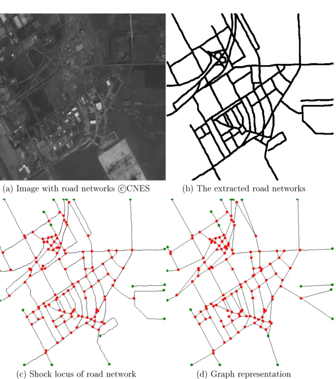 Figure 2.8: An example of road network extraction and graph representation