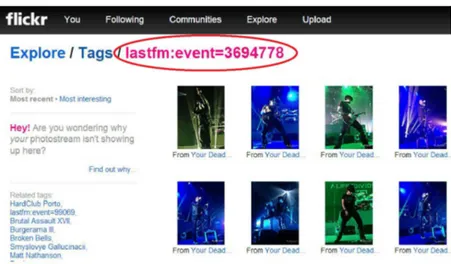 Figure 3.2: Flickr Photo with a machine tag identifying one Last.fm event