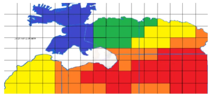 Figure 5.6 – Map displaying the contamination level corresponding to (mistral; RP 2 ).