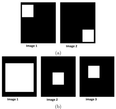 Figure 2.7: (a) Example of pair of binary images for pattern spectrum correlation discussion