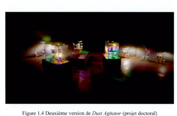 Figure  1.4 Deuxième version de  Dust Agitator  (projet doctoral)  présenté  à  PDS. Montréal, septembre 2018