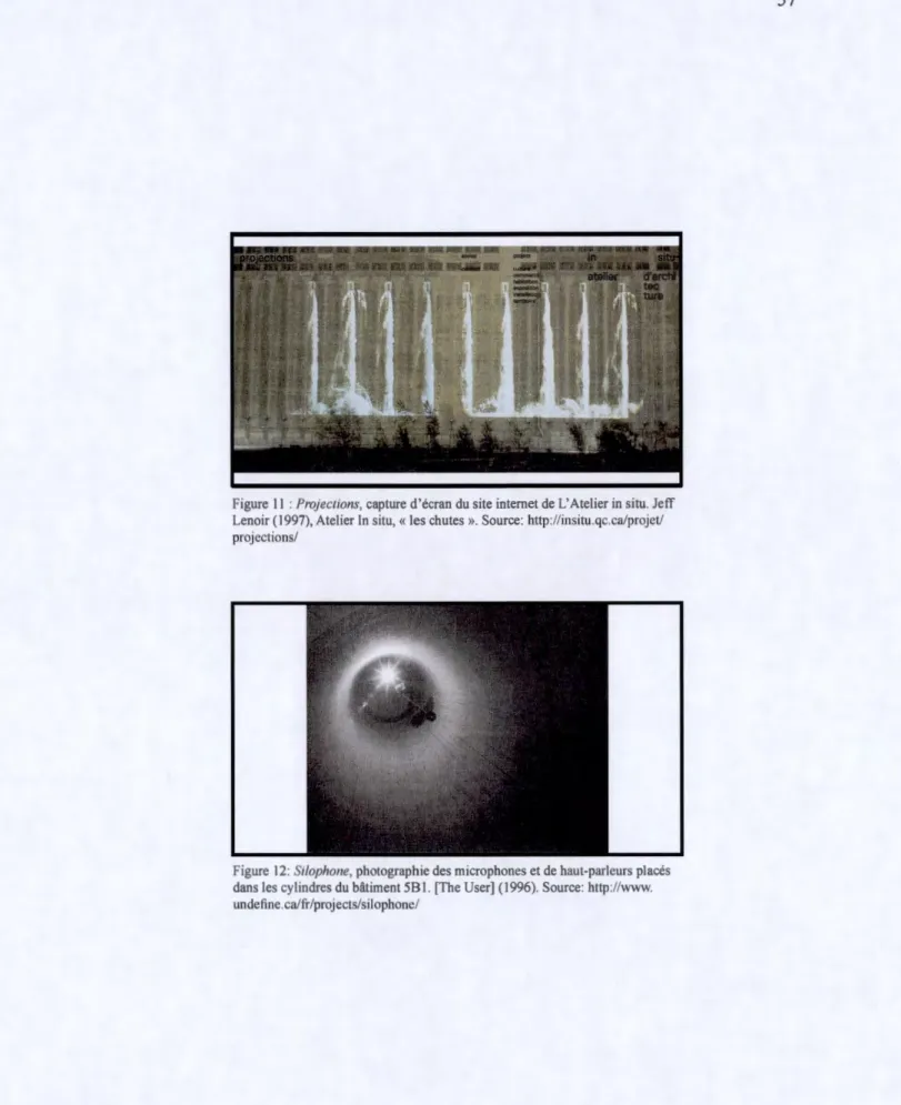 Figure  11  :  Proj ections,  capture d'écran  du site internet de L' Atelier in situ