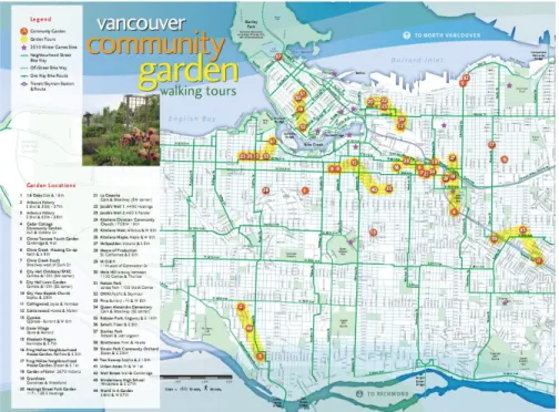 Figure  4.2  Carte  situant  les  circuits  pour  la  Ville  de  Vancouver.  Tirée  de  Ville  de  Vancouver (2009)