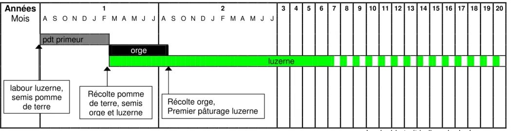 Figure 15 : Calendrier du système de culture 