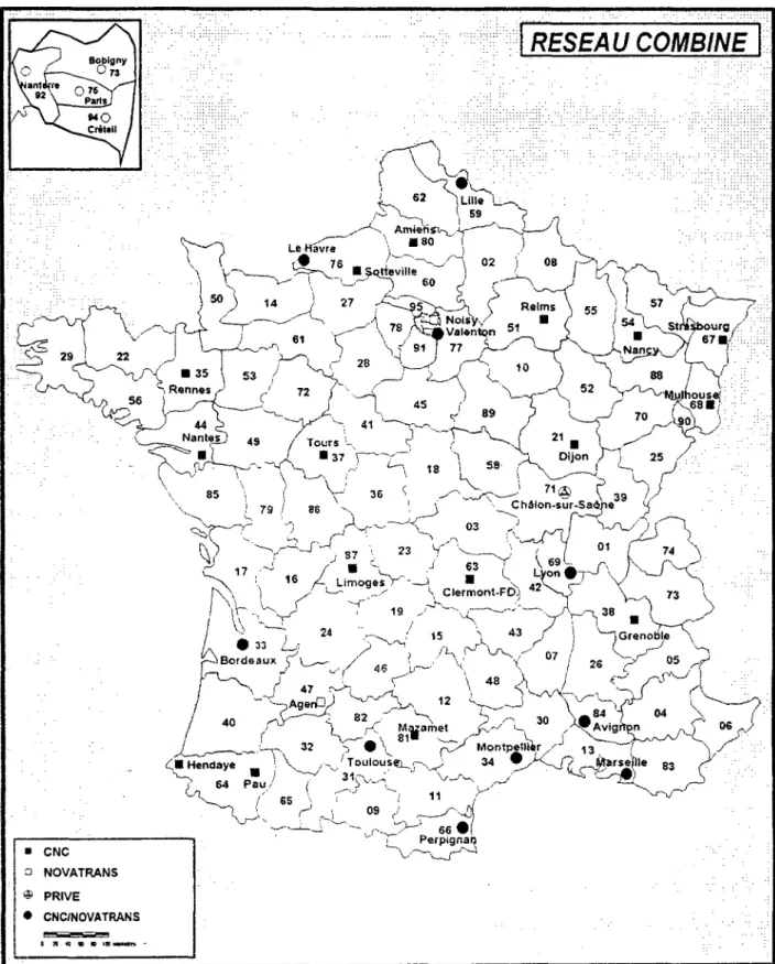 Figure 3-1 : La localisation des chantiers combinés 