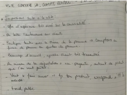 Figure 3.1  Photo d’un extrait du cahier de bord 