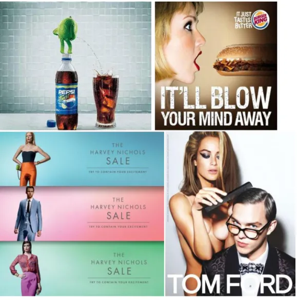 Figure 1-2. Examples of shockvertising eliciting physical and moral disgust in various consumer categories