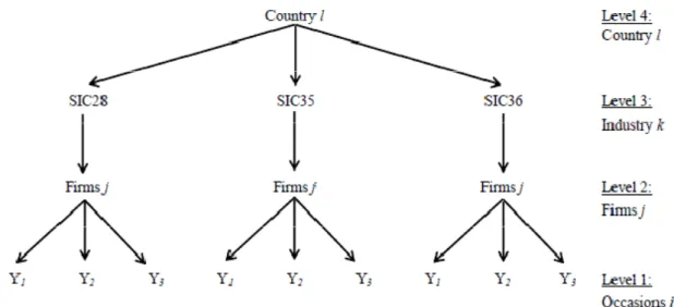 Figure 2.3: Nested, Multilevel Mixed Model 