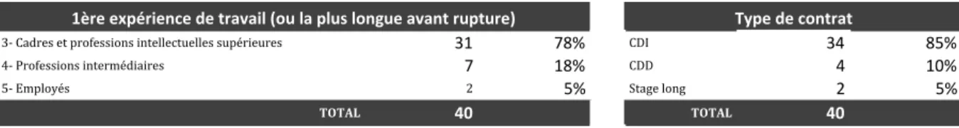 Illustration 17 – Expérience(s) professionnelle(s) des intermittents du travail avant la rupture 