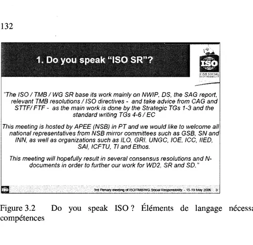 Figure 3.2  Do  you  speak  ISO?  Éléments  de  langage  nécessaires  comme  compétences 