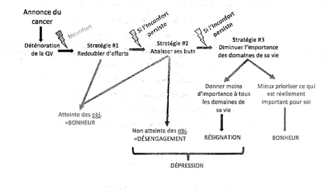 Figure 4: Étapes de  l'adaptation  à  la maladie ou  à  la résignation selon le modèle des  systèmes de contrôle 